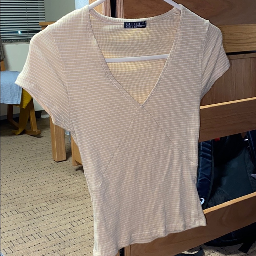 Yellow & White Striped Top